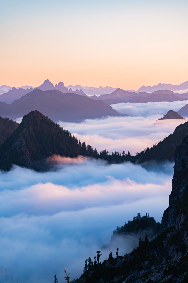 North Shore Mountains 🌄 during a Sunrise Cloud Inversion