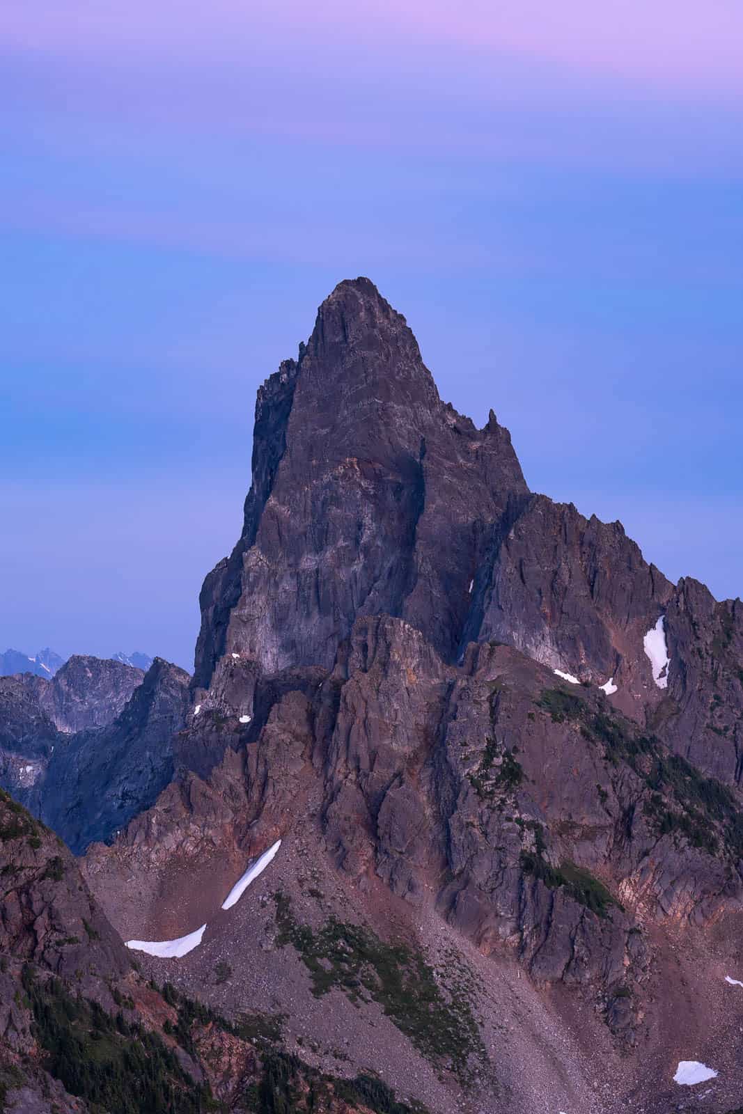 Sleese Mountain from Mount Macfarlane at Sunset